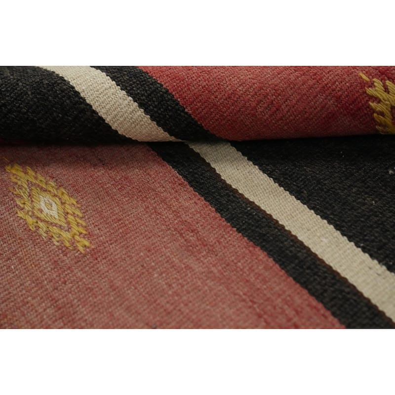 Hand Woven Oriental 100% Wool Carpet Southwestern Tribal Multi-Colored Kilim Area Rug - 7' 11'' X 5' 5''