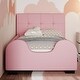 preview thumbnail 3 of 18, Twin Size Upholstered Platform Bed with Guardrail