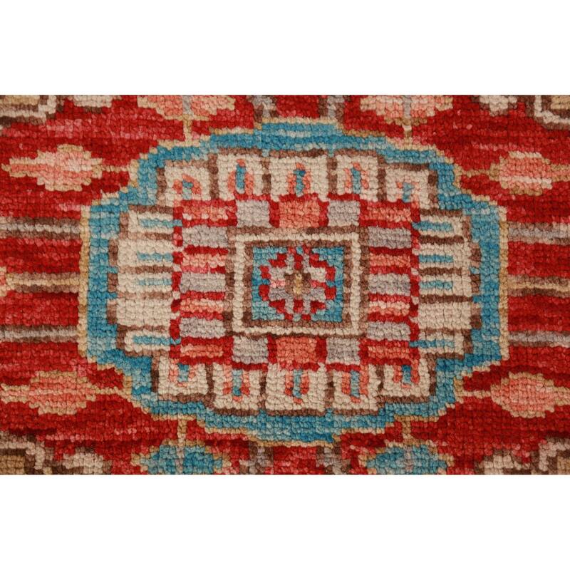 Geometric Oushak Oriental Area Rug Handmade Wool Carpet - 7'9" x 9'11"