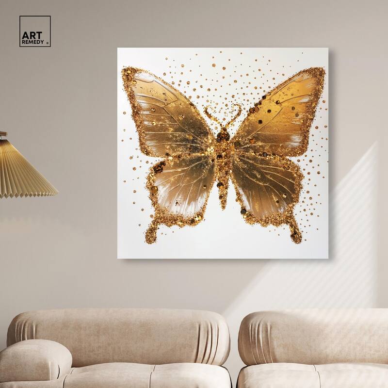 Lemon Glow Wings Canvas by Art Remedy, Gallery Wrapped
