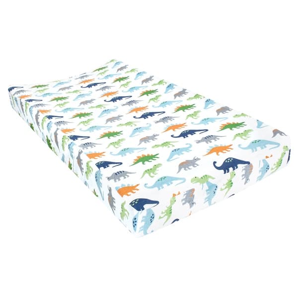 slide 1 of 1, Hudson Baby Infant Boy Changing Pad Cover, Dinosaurs, One Size - Dinosaurs Cotton - Dinosaurs
