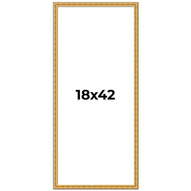 18x42 Frame Gold Real Wood Picture Frame Width 1 inches | Interior