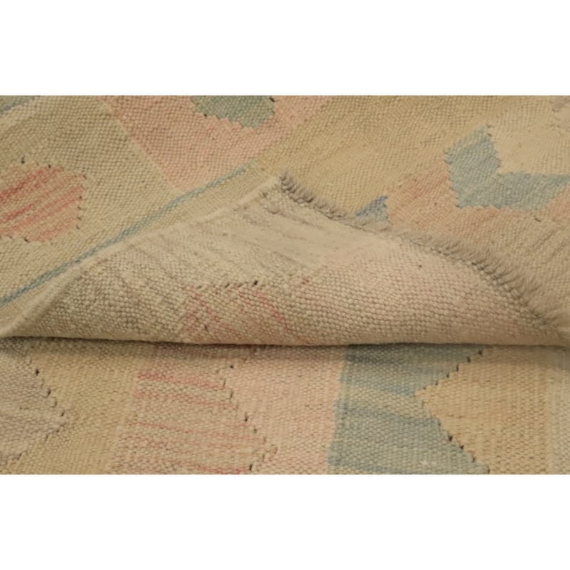 Hand Woven Oriental 100% Wool Carpet Southwestern Tribal Multi-Colored Kilim Runner Rug - 5' 10'' X 2' 0''