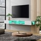 preview thumbnail 4 of 41, WAMPAT 70 inch Floating TV Shelf for Wall with LED Light for Living Room - 70 inch White&16-color Light