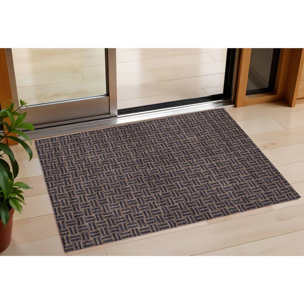 HomeRoots Geometric Transitional Rectangle Outdoor Rug
