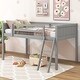 preview thumbnail 2 of 30, Twin Size Wood Loft Bed with Flexible Ladder Placement, Guardrails, and Slide - Gray, Space-Saving Design for Play and Rest
