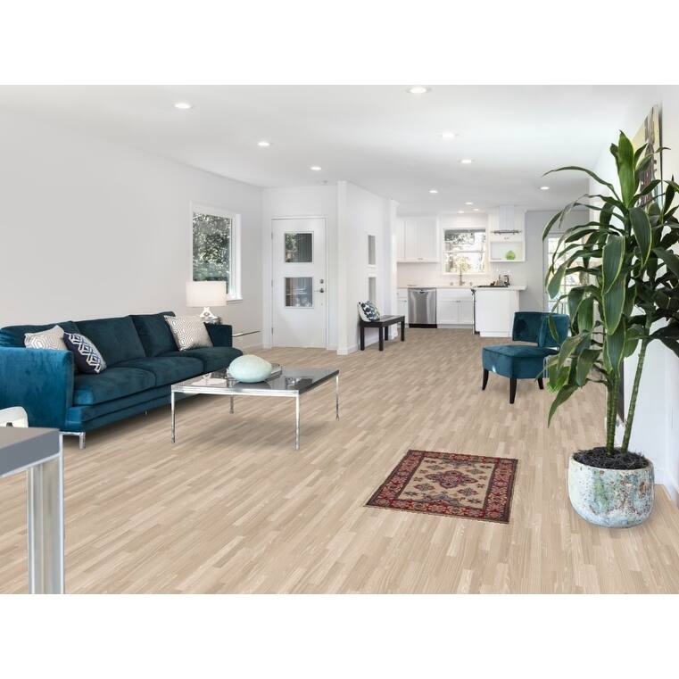 Geometric Kazak Foyer Rug Hand-Knotted Beige Wool Carpet - 1'11" x 2'11"