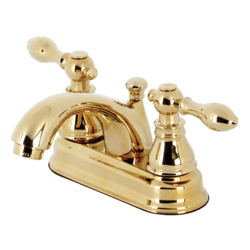 Kingston Brass American Classic 4 in. Centerset Bathroom Faucet - Polished Brass