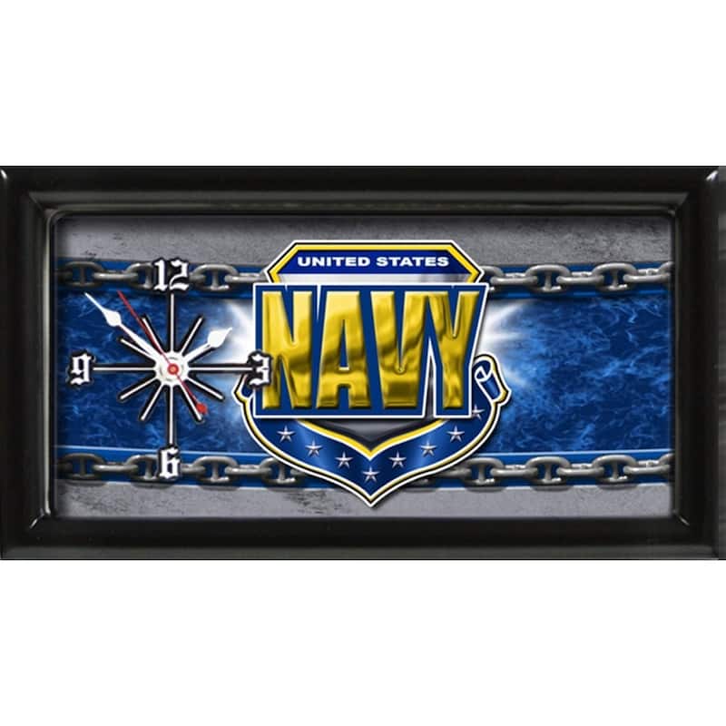 Us Navy Chain Clock W/ Blue And Grey