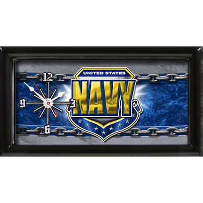 Us Navy Chain Clock W/ Blue And Grey
