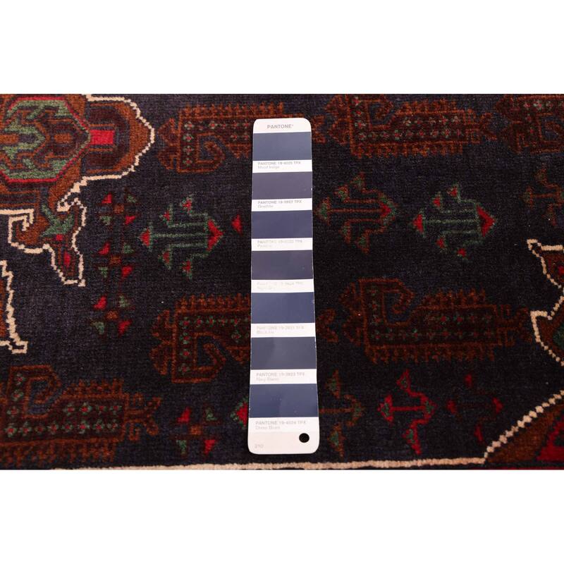 ECARPETGALLERY Hand-knotted Teimani Dark Navy Wool Rug - 3'7 x 6'4