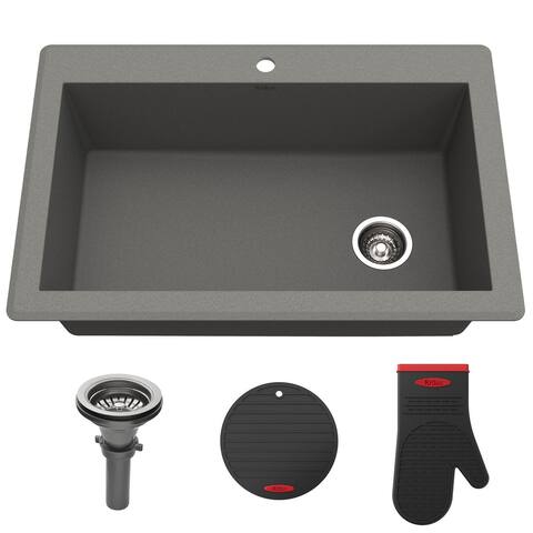 KRAUS Forteza Granite 33 inch Undermount Drop-in Kitchen Sink