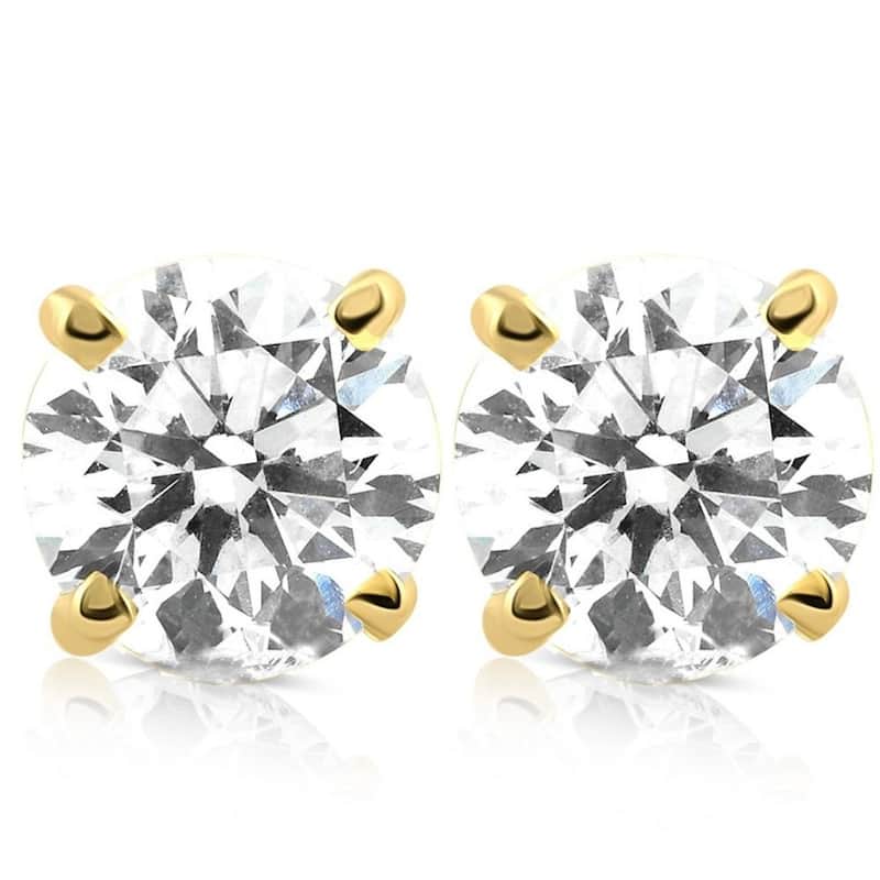 Bliss Diamond 1/3 - 2 Ct TDW Diamond Screw Back Studs in Gold Women's Earrings Lab Grown