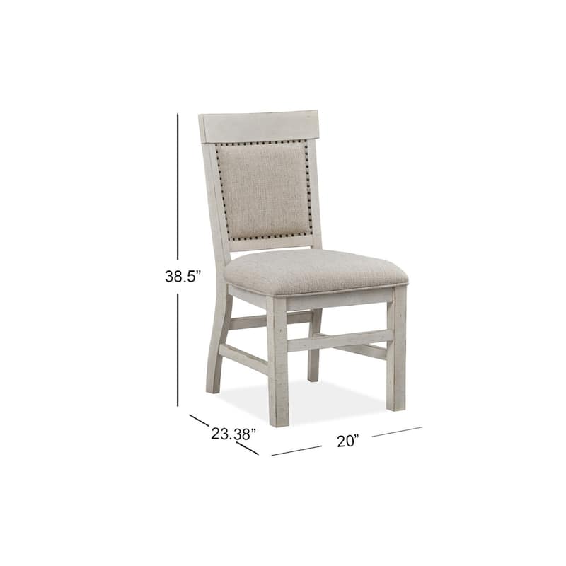 Magnussen Home Bronwyn Alabaster And Toasted Nutmeg Upholstered Side Chair Two Pack - 20''W x 23.38''D x 38.5''H