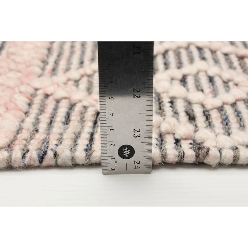 ECARPETGALLERY Braid weave Sienna Pink Wool Rug - 4'11 x 8'1