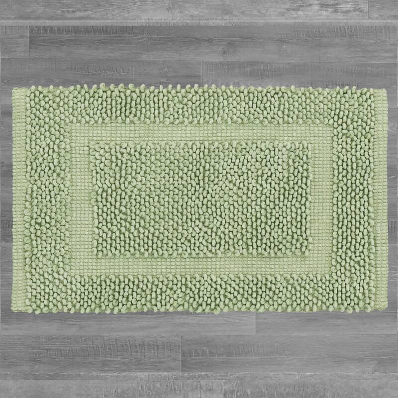 Sophie Border Ultra-plush Chenille Non-Slip Cotton Bath Mat