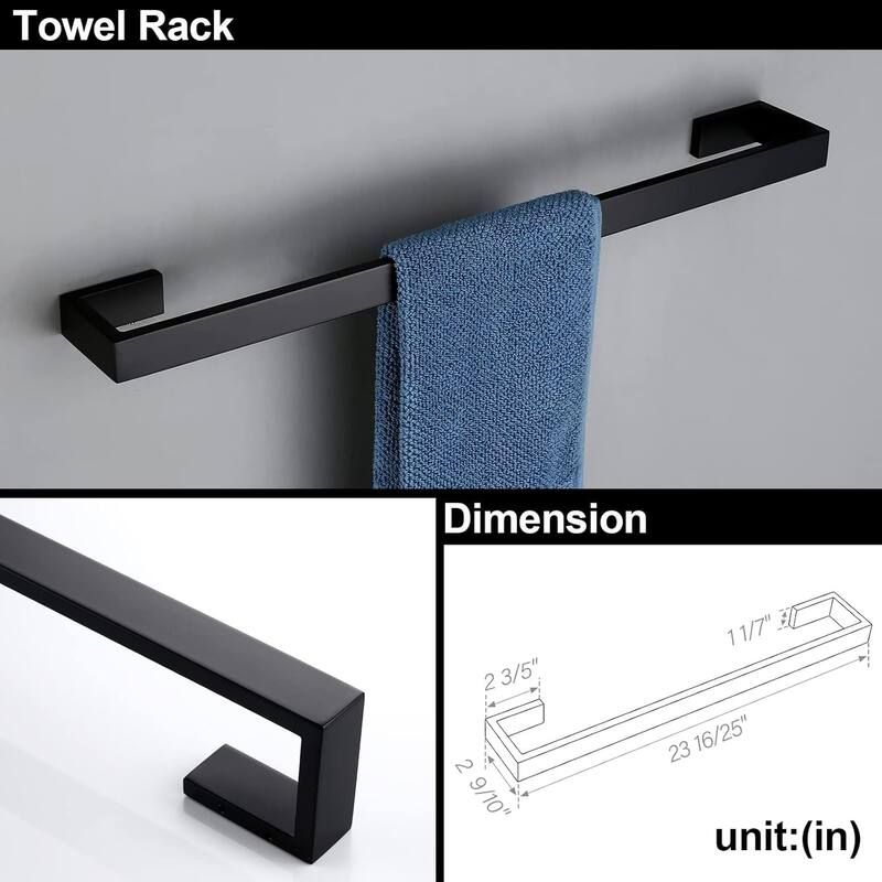 304 Stainless Steel Bathroom Hardware Set 4 Piece, Bath Towel Rack, Wall Mounted Towel Bar Rack Set.