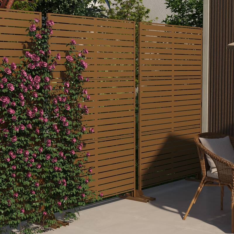 6.3 ft. H x 3.9 ft. W Sierra Freestanding Metal Privacy Screen