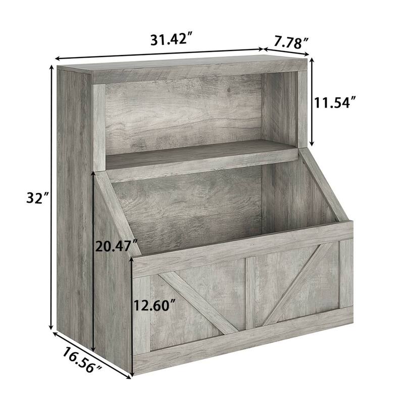 Wooden Toddler Bookcase Cabinet with Storage Organizer