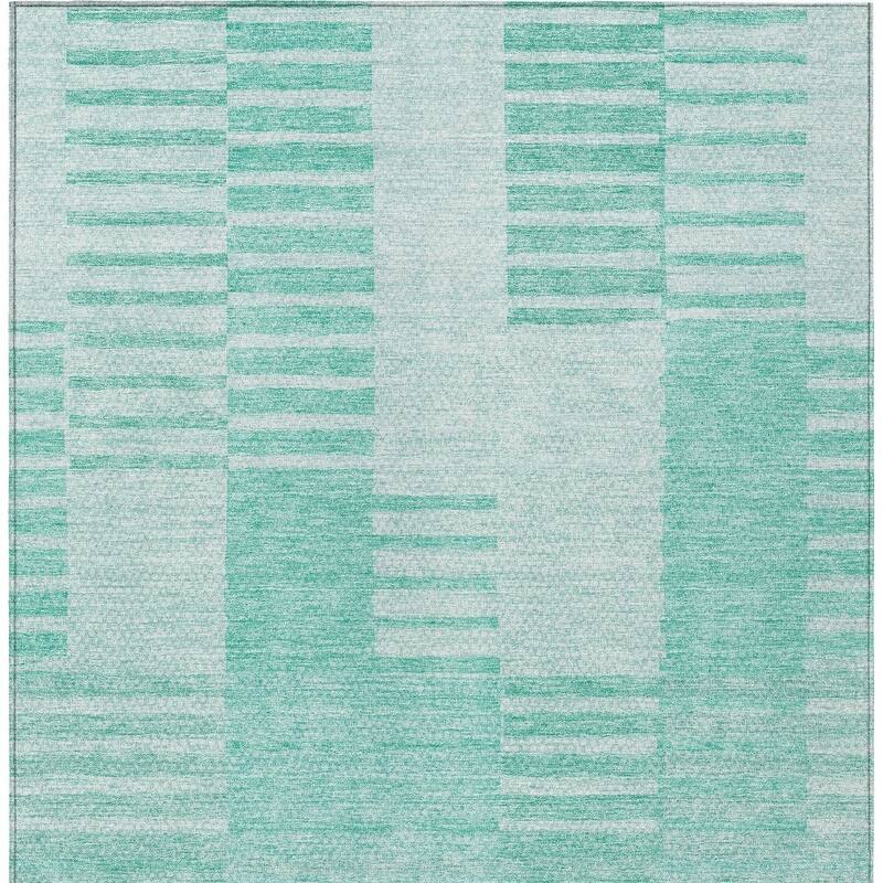 HomeRoots Striped Transitional Rectangle Outdoor Rug