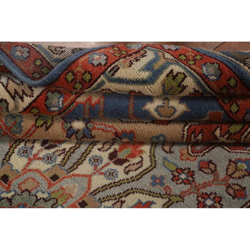 Traditional Heriz Serapi Oriental Area Rug Handmade Wool Carpet - 8'11" x 11'10"