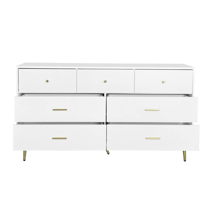 Large Chest of Drawer Sideboard with Golden Handld and Legs