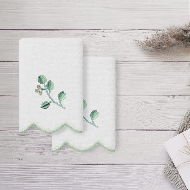 Authentic Hotel and Spa 100% Turkish Cotton WILD BRANCH Scallop Embellished Towel Collection