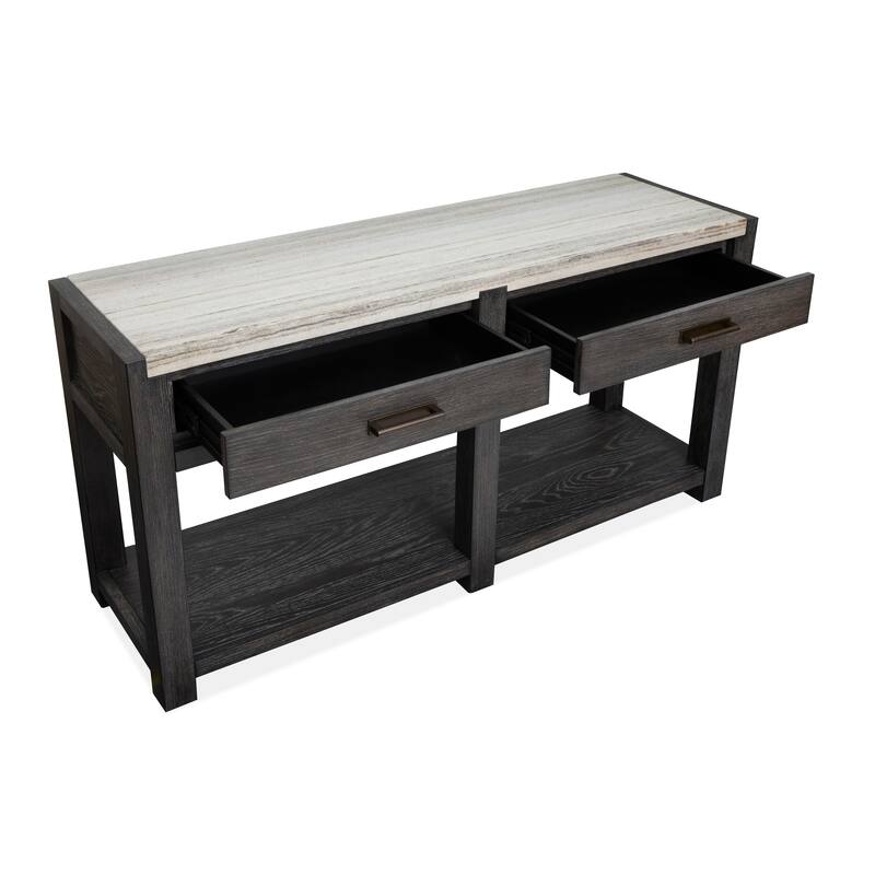Magnussen Home Plum Creek Ravenwood Black Rectangular Sofa Table - 56''W x 17''D x 28''H