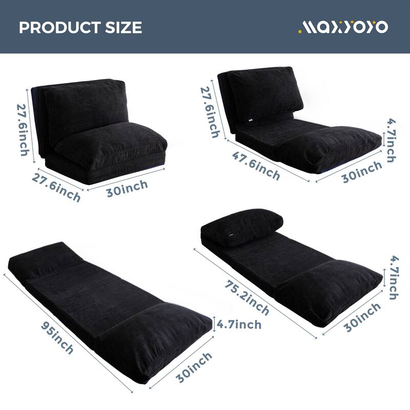 Corduroy Bean Bag Folding Sofa Bed