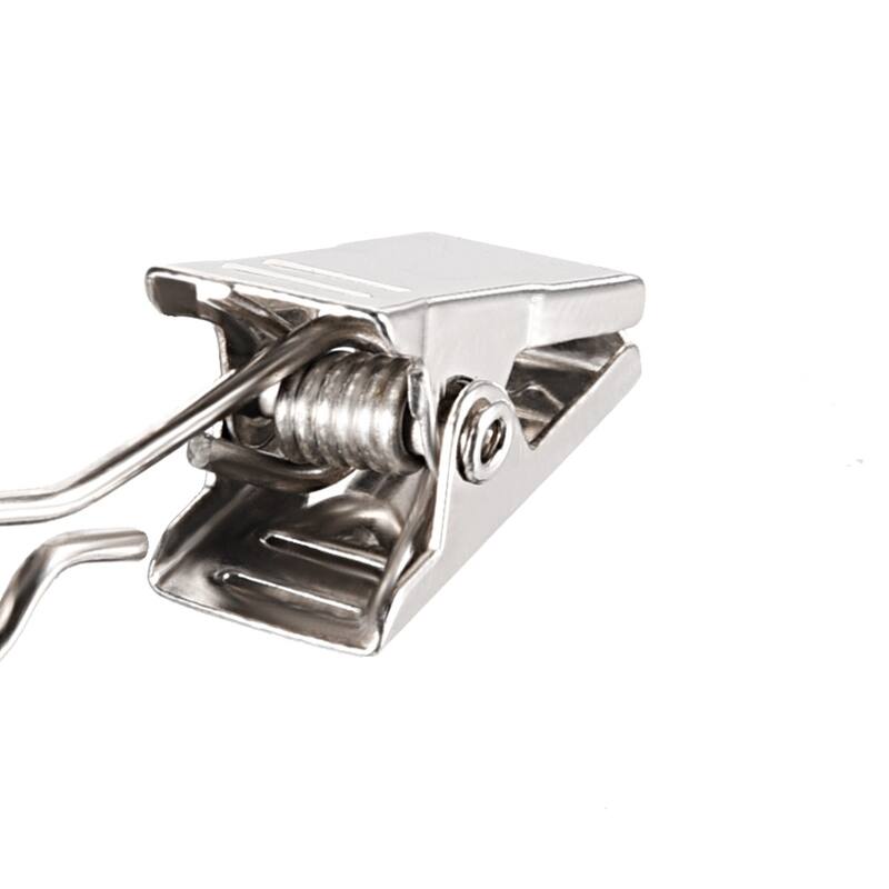 Curtain Clips with Hooks Metal 18mm Clip Length Silver Tone 16 Pcs - Silver Tone