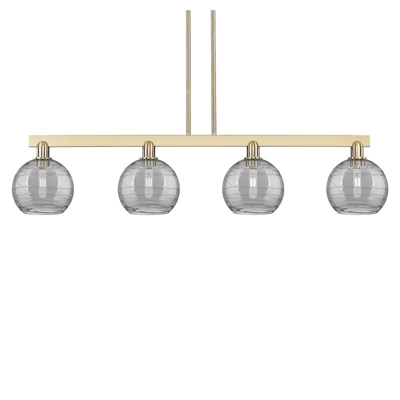 Innovations Lighting 716-4I-11-51 Athens Deco Swirl Linear Athens Deco - Champagne Bronze / Light Smoke Deco Swirl
