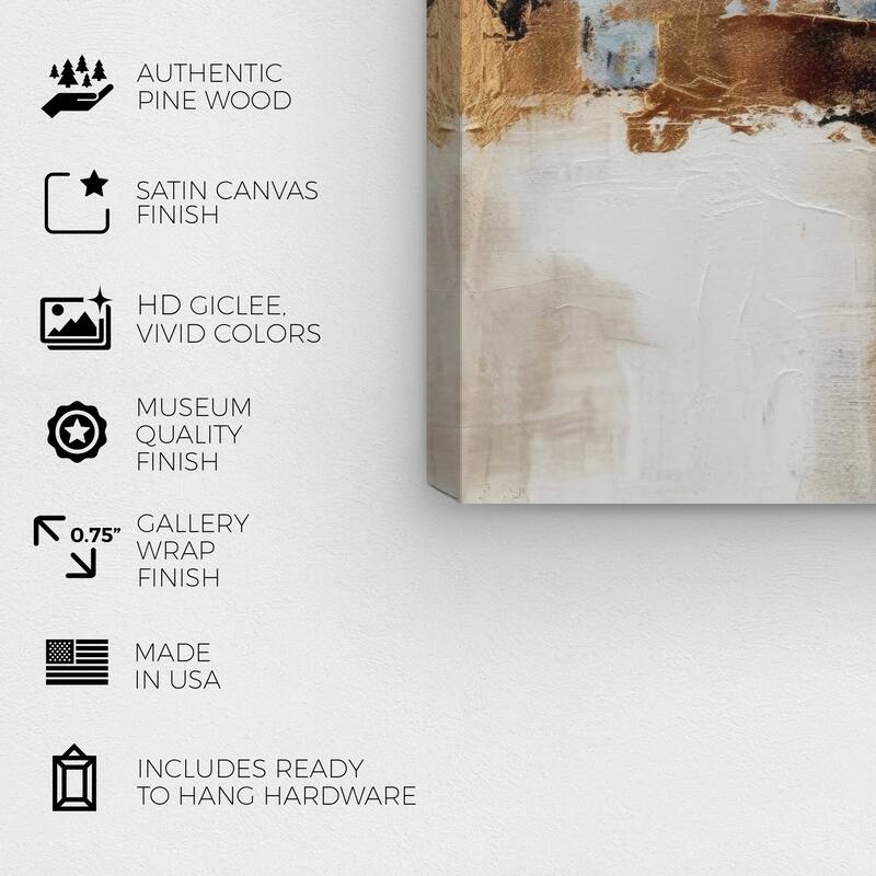 Wynwood Studio Abstract Main Gold Surface Gold and Metallic Gold Modern & Contemporary Wall Art Canvas Print