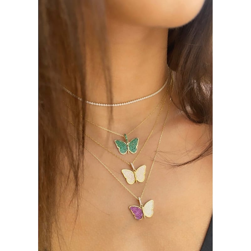 SHYMI Pave Butterfly Necklace