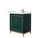 Option Green, Bronze Trim, White Cultured Marble Top