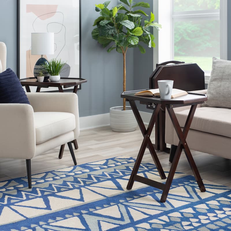 James Espresso 5-Piece Tray Table Set