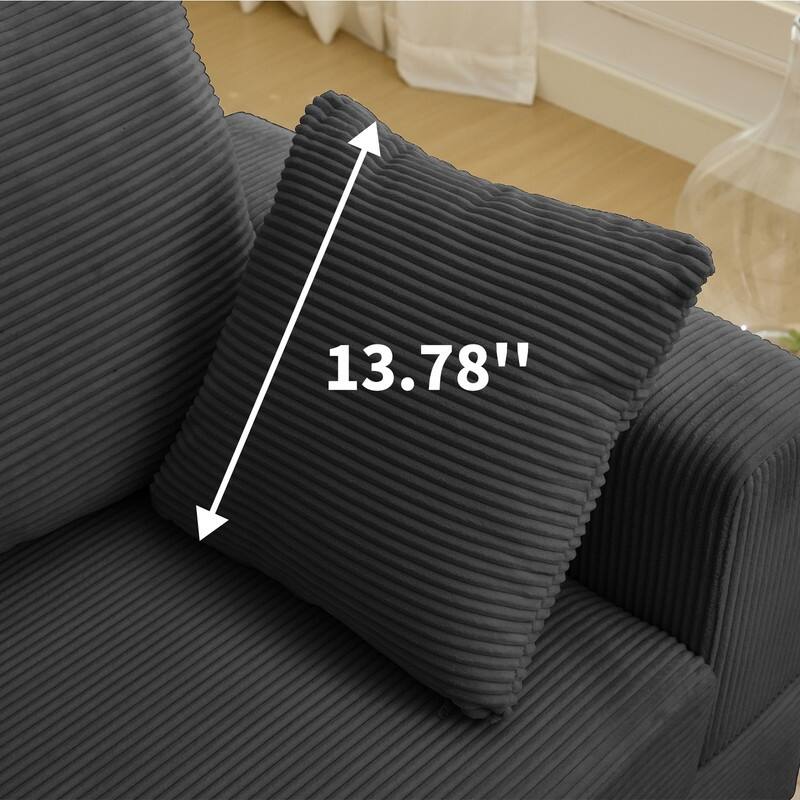 Mixoy 50 "D Sofa Chair with Ottoman, 2 Cushions, Large Corduroy Upholstered Comfy Chaise Lounge Deep Seat Sleeper Chair Indoor