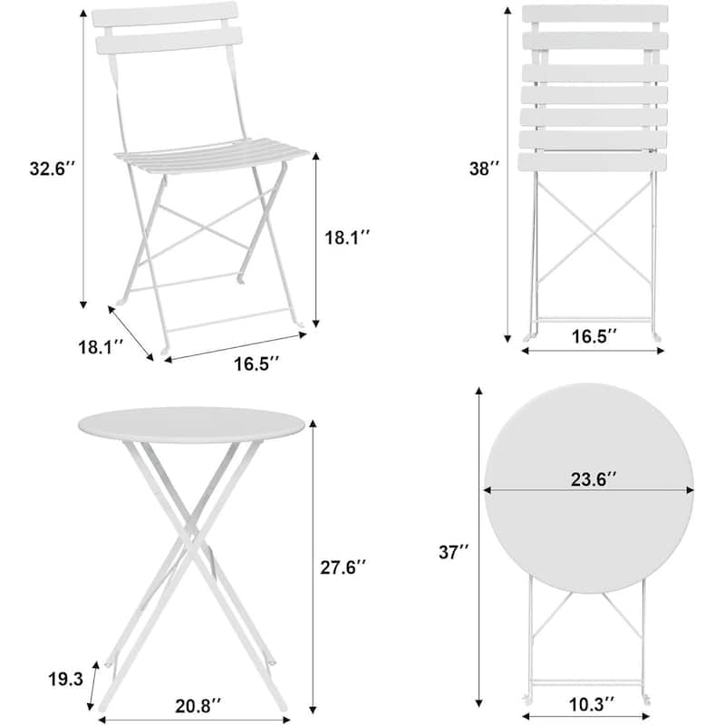 Outdoor Patio Table and Chairs Set for Apartments Porch Pool