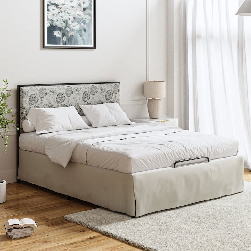 Oliver Modern Washable Slipcover Bed Upholstered Metal by HULALA HOME