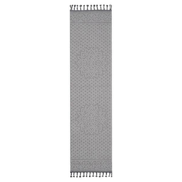 slide 2 of 13, LOOM & LUXE Collection 2X8 Medallion Indoor/Outdoor Area Rug - 96" D x 26" W x 0.28" H White