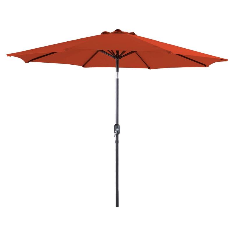 PHI VILLA 9ft Patio Umbrella Outdoor Market Table Umbrellas with 8 Ribs and Push Button Tilt