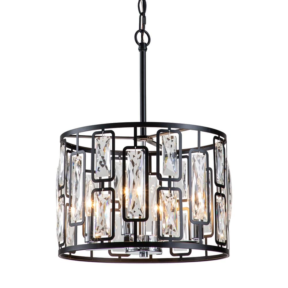 C Cattleya 4-Light Crystal Hanging Pendant Light - W13.5"xL13.5"xH9"