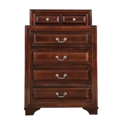 7-Drawer Wooden Bedroom Chest - 52" - Dark Brown