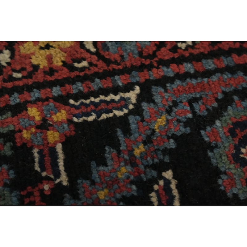 Hand Knotted Oriental 100% Wool Carpet Traditional Geometric Navy Blue & Blues Bakhtiari Area Rug - 13' 4'' X 5' 6''