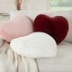 preview thumbnail 1 of 14, Mina Victory Faux Fur Plush Heart Shaped Pillow , ( 18"X18" )