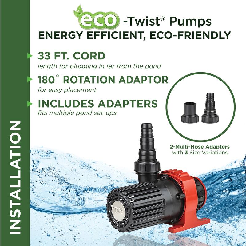 Alpine Corporation Eco-Twist Energy-Saving Pump with 33' Cord