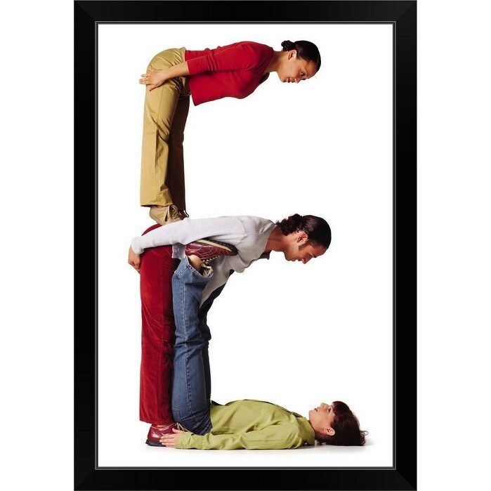 Shop Three Young Adults In Colorful Clothes Create The Letter E