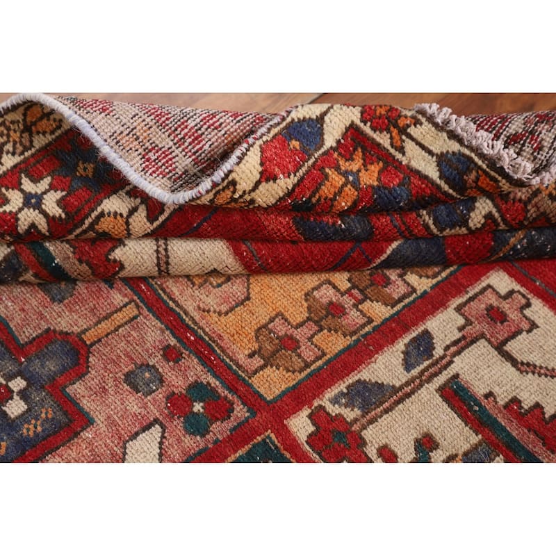 Distressed Bakhtiari Persian Vintage Rug Handmade Wool Carpet - 4'8" x 6'5"