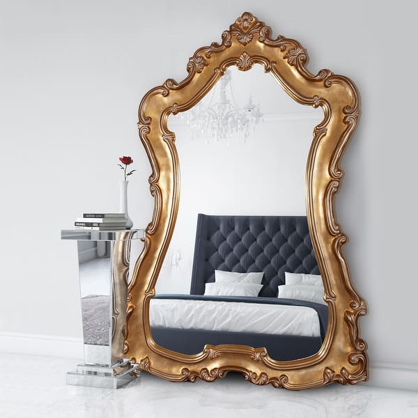slide 2 of 8, Allan Andrews Aged Gold Ornate Framed Full Length Floor & Wall Mirror - 89"H x 60"W