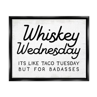 Stupell Rustic Whiskey Wednesday Framed Floater Canvas Wall Art Design by Lil' Rue