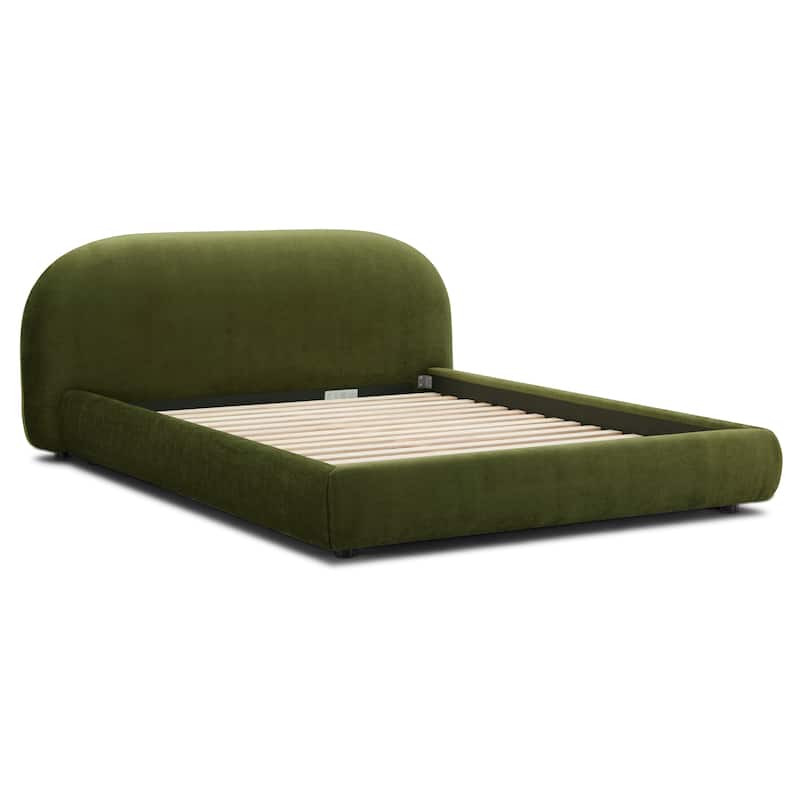 Poly & Bark Genoa Bed - Fully Upholstered with Rounded Profile